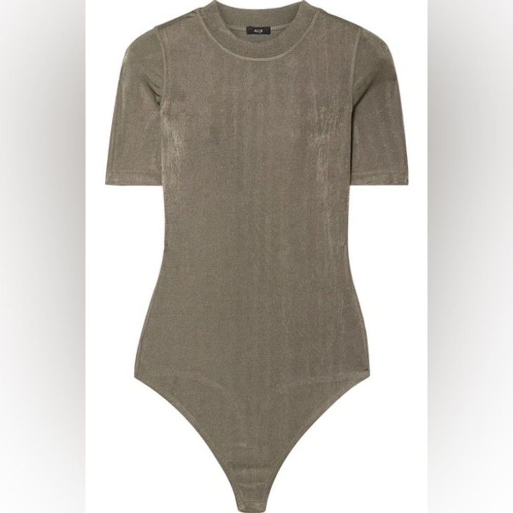 Alix metallic green bodysuit short sleeve